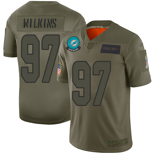Nike Miami Dolphins #97 Christian Wilkins Camo Youth Stitched NFL Limited 2019 Salute to Service Jersey->youth nfl jersey->Youth Jersey